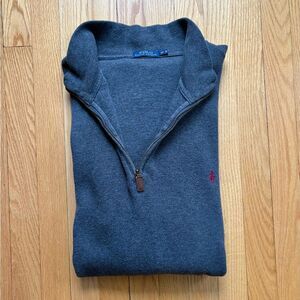 Polo Ralph Lauren Men’s 1/4 Zip Up Sweater Pullover Estate Rib 2XLT Dark Gray